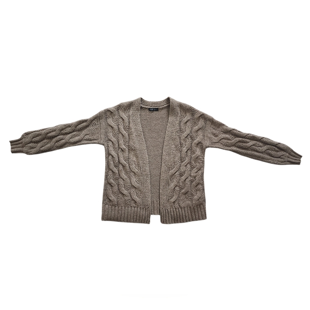 SHEIN Oversized Cable Knit Cardigan - Tan/Mushroom - Size Small​